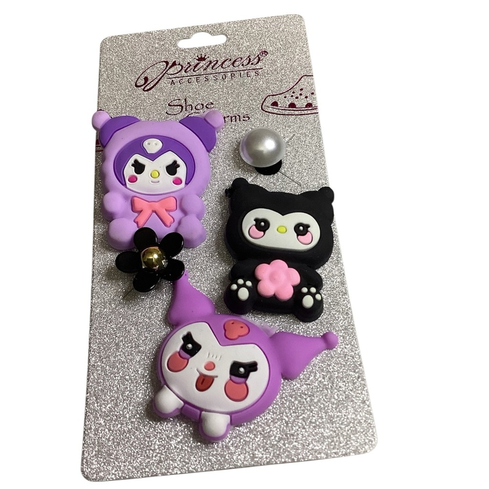 Princess Accessories Kuromy 5pcs Cute Purple and Black Shoe Charms